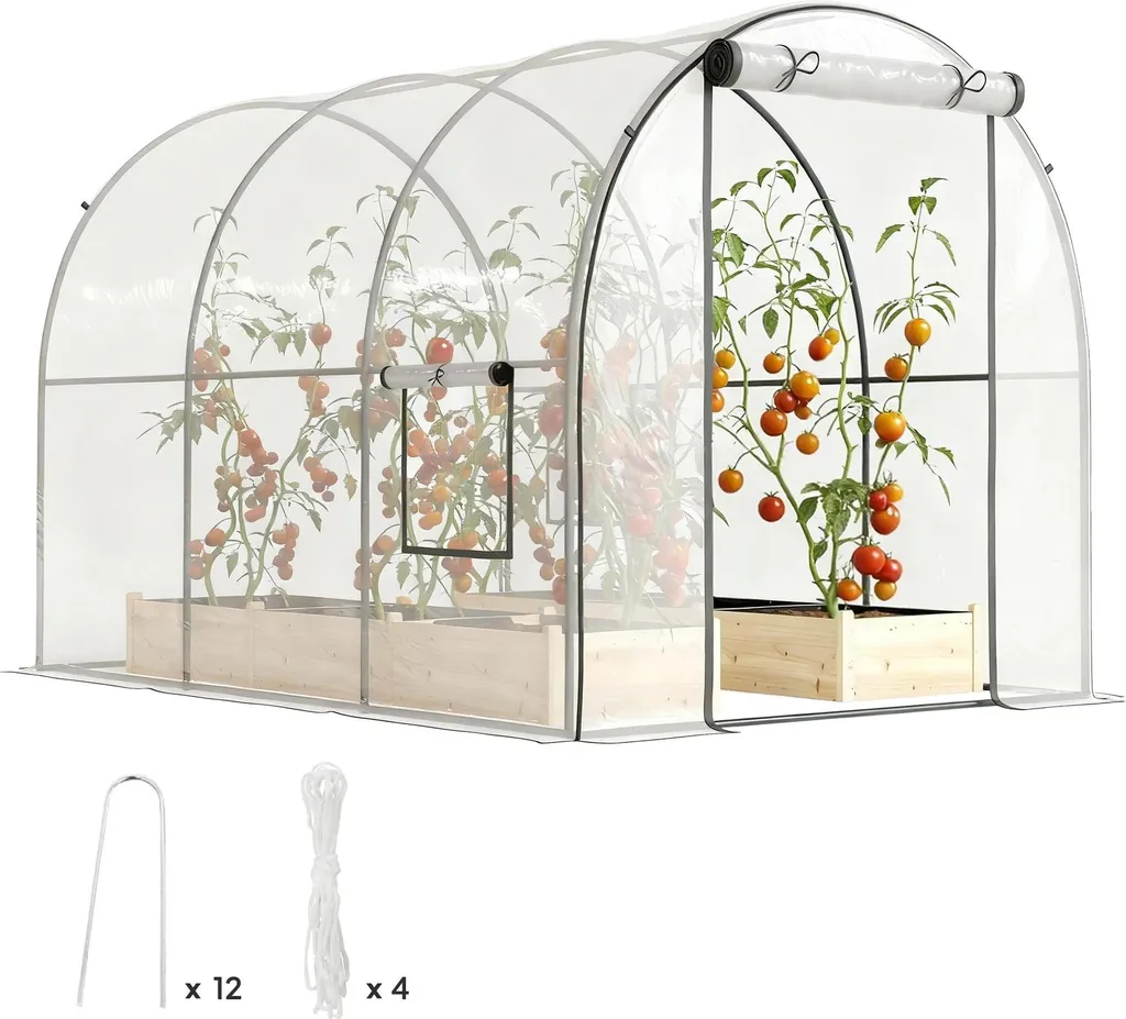 Serre tunnel de culture pour fruits et légumes 3x2x2 m porte coulissante