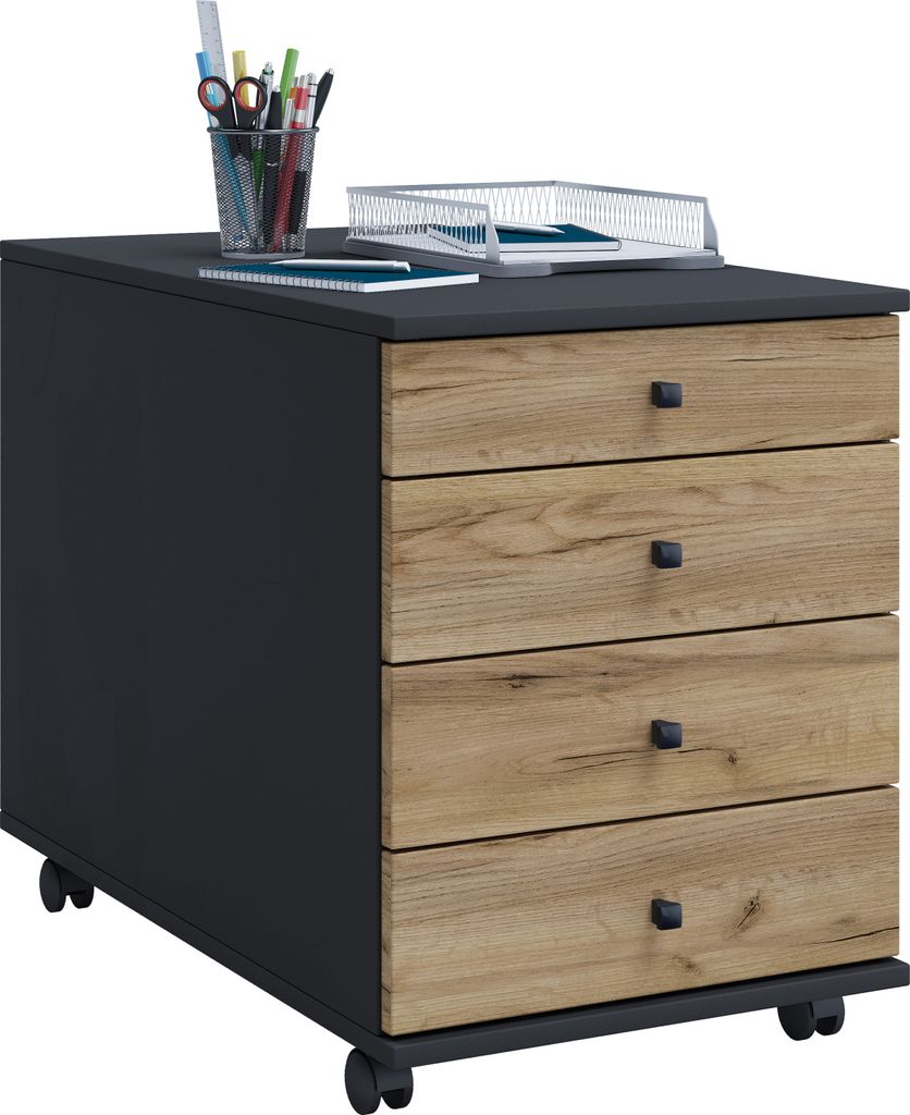 VCM Rollcontainer | Beistellcontainer mit Schubladen | Maße ca. H. 57 x B. 42 x T. 75 cm | Bürocontainer – Lona