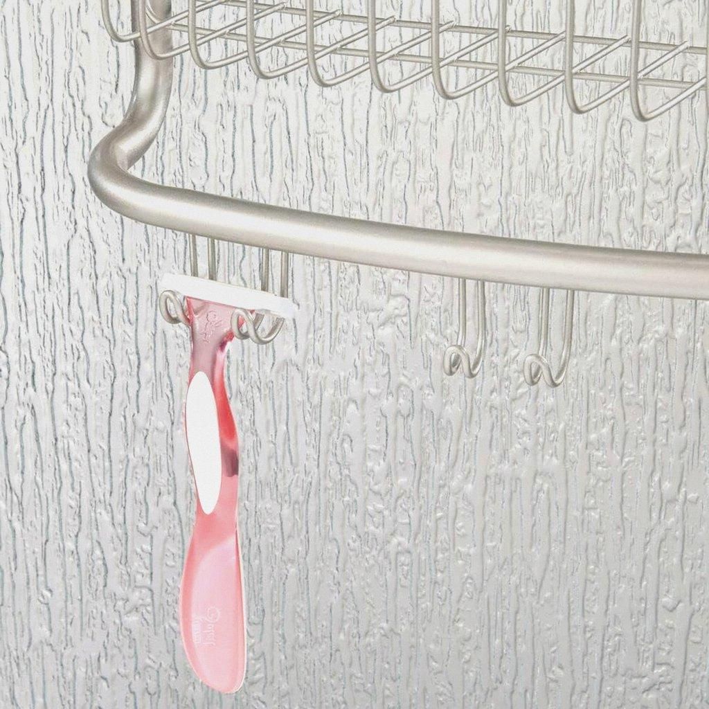 Duschablage zum Hängen über die Duschtür – praktisches Duschregal ohne Bohren – mit Saugnäpfen – Duschkorb zum Hängen aus Metall für s...