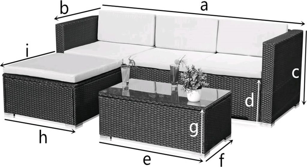 Mucola Gartenmöbel 5tlg. Gartenlounge Sitzgruppe Gartenset Produktbild 9
