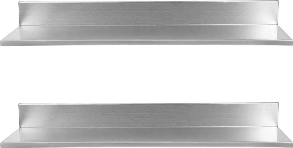 Étagère inox cuisine - Fixation murale robuste - Capacité 18 kg Argent
