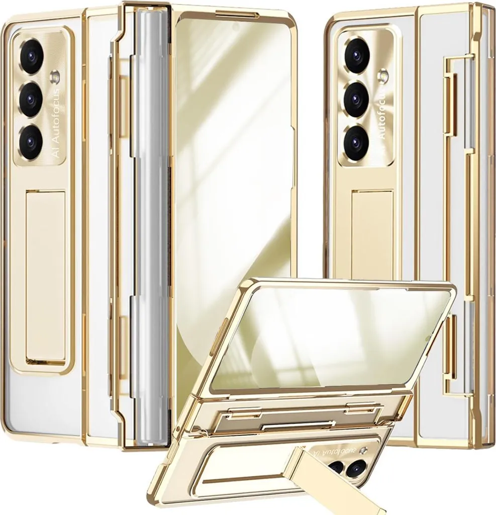 Custodia Samsung Z Fold 7 Luxury Gold: Eleganza Trasparente e Sicurezza