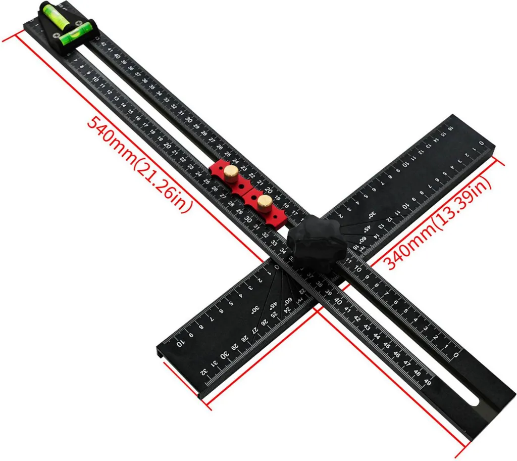 Équerre multi-angles 90°/45° de 54 cm, outil de mesure réglable et précis - 18