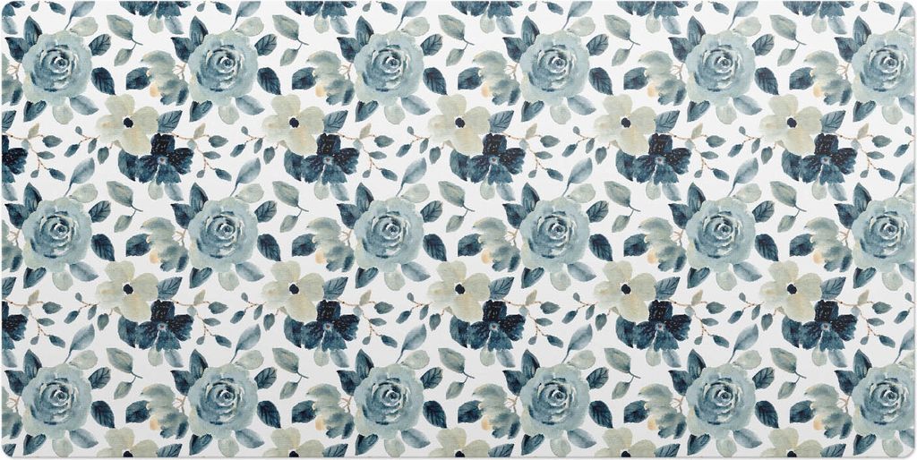 Florales Retro-Muster– Schreibtischunterlage – Schreibtisch Tischunterlage – 90x45 cm – Unterlage Groß Schreibtischmatte