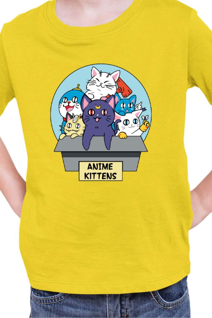 Kinder T-Shirt Japan Manga Anime Comics Animation Sailor Anime Manga Moon 13, 3-4 Jahr - 104 / Gelb