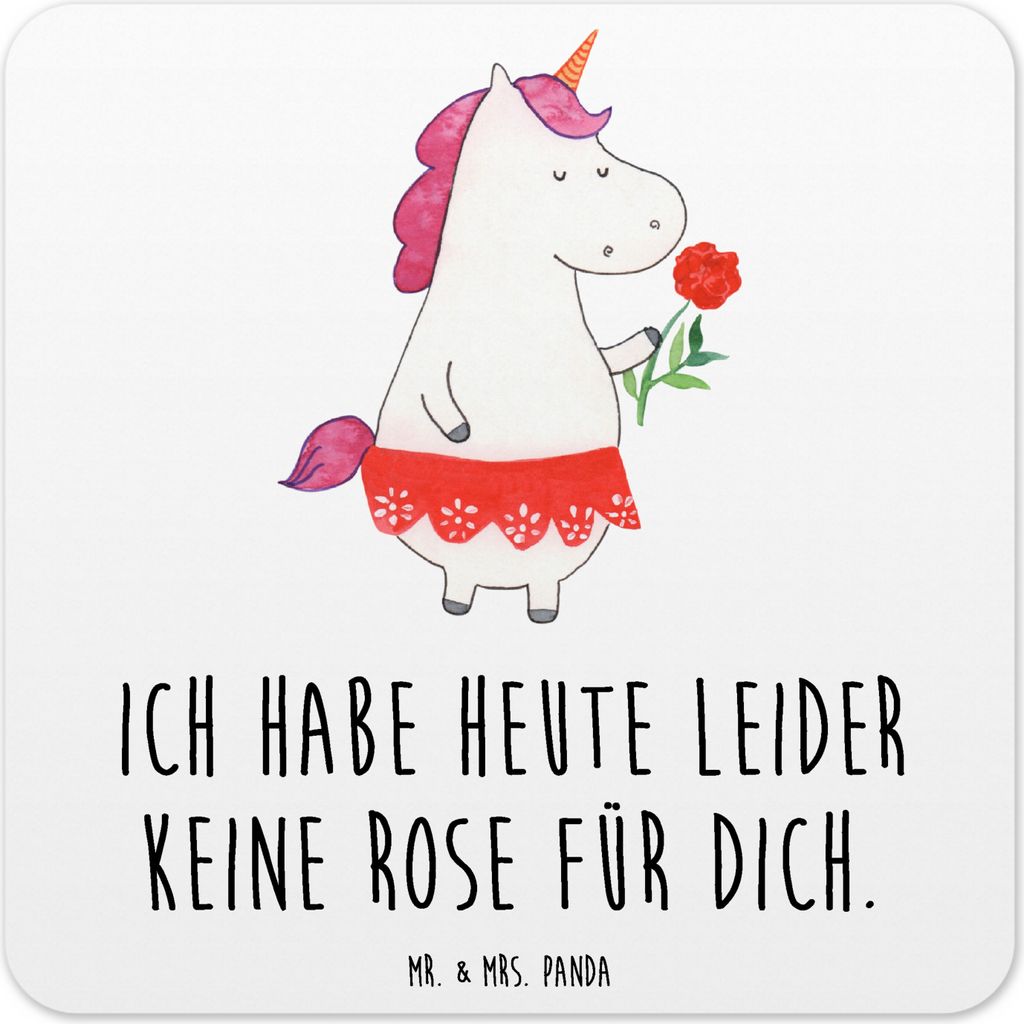Mr. & Mrs. Panda Untersetzer Set Einhorn Dame 15er Set - Weiß - Geschenk, Unicorn, Bachelor, Trennung, für Gläser, Tassen, Tassenuntersetzer, Ti...