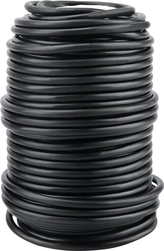 Lien horticole 20m noir 3,5 mm caoutchouc résistant aux intempéries