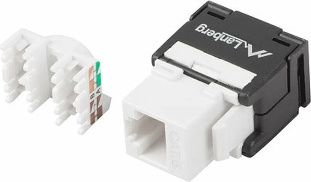 Modulo Lanberg KSU6-2000 Keystone RJ45 Cat 6 UTP 180° Toolless Nero