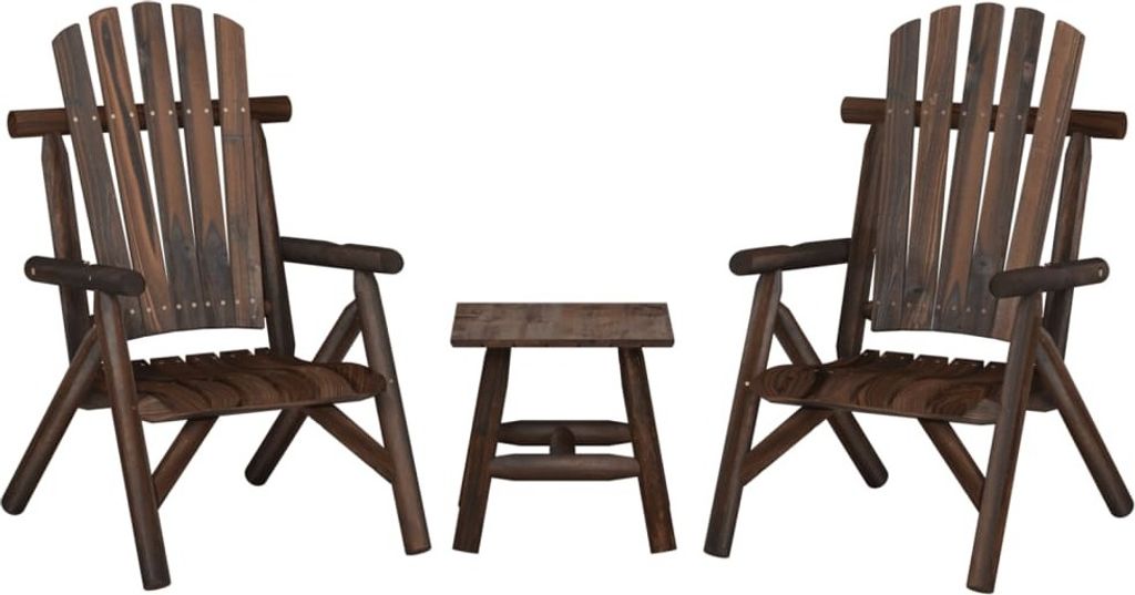 3-tlg. Garten-Lounge-Set Massivholz Fichte