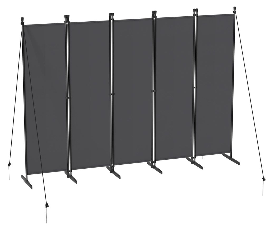 YUENFONG Paravent Raumteiler 5 Teilig 250x180cm Klappbar Freistehend Trennwand Sichtschutz Balkon Stellwand Raumtrenner Für Innen und Außenbereic...