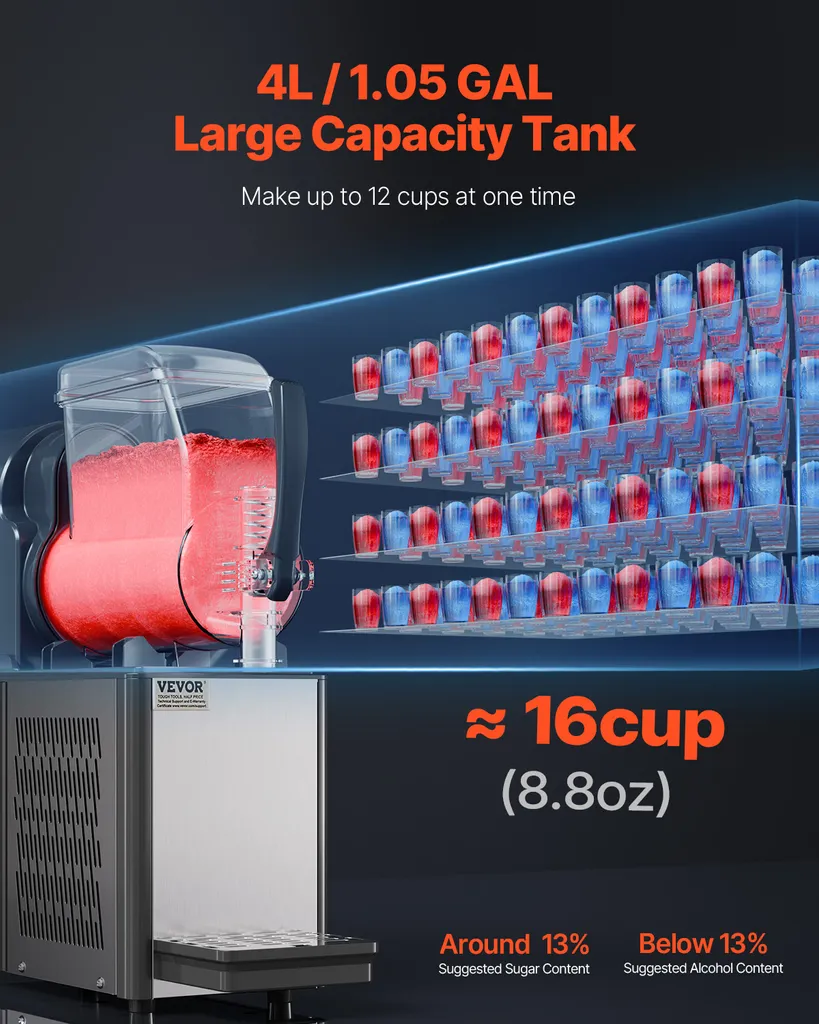 Machine à Granita Compacte 4L - Finis les Glaçons avec ce Slushie Maker