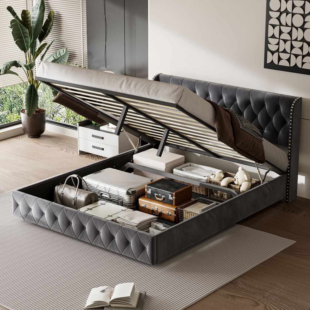 CDGlobal Polsterbett 140x200cm mit Lattenrost, Produktbild 