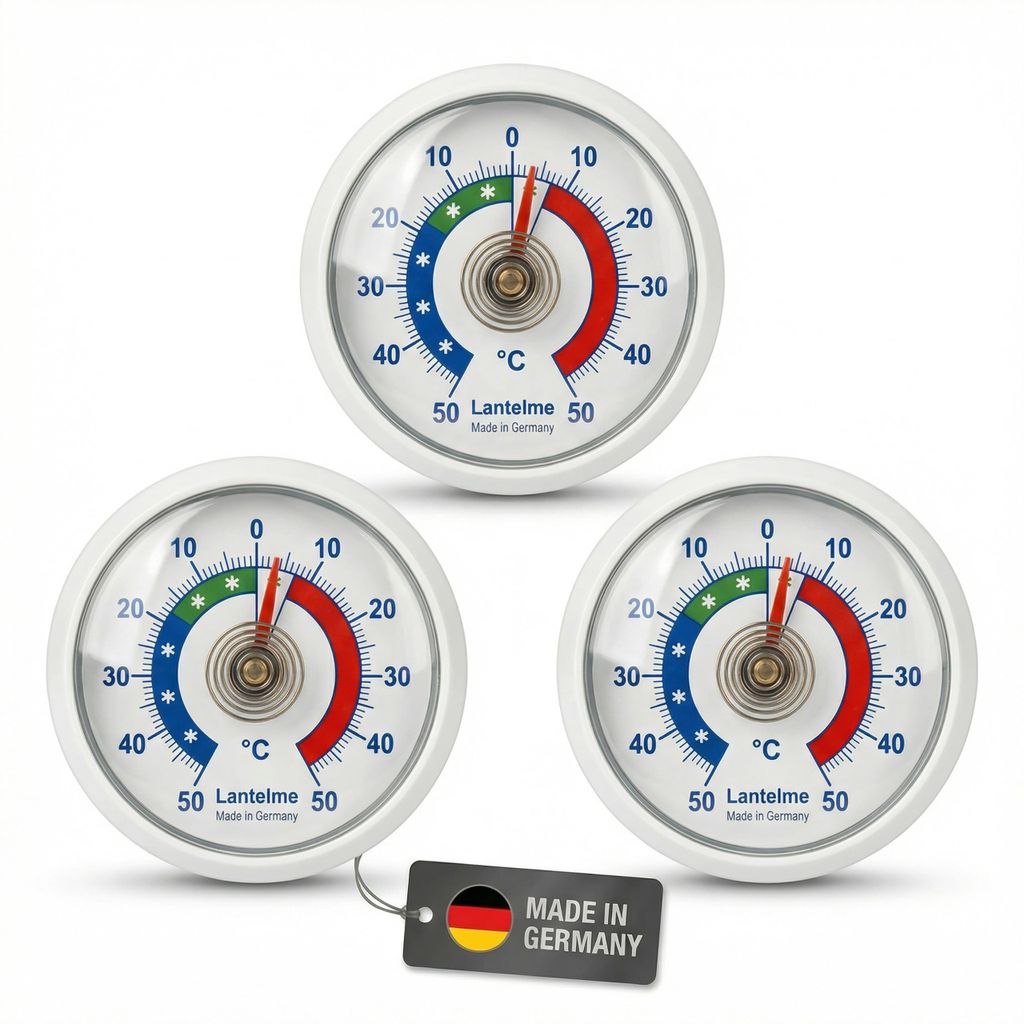 3 Stück Kühlschrankthermometer Set Selbstklebend Temperatur Produktbild 
