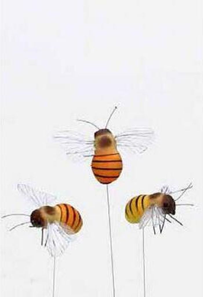 Deko-Bienen am Stab Frühjahrsdeko 12er Set