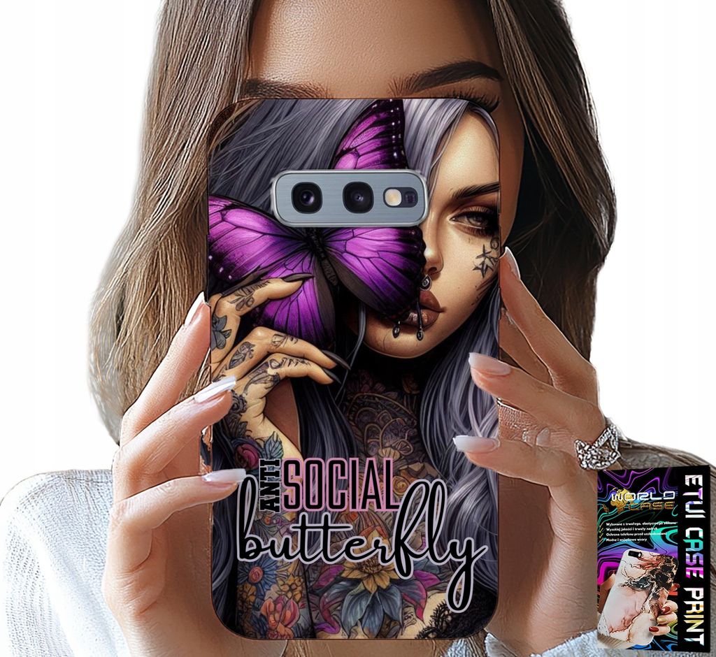 Fall Für Samsung Galaxy S10E - Anti Sozialen Schmetterling Rosa Schmetterling + Film