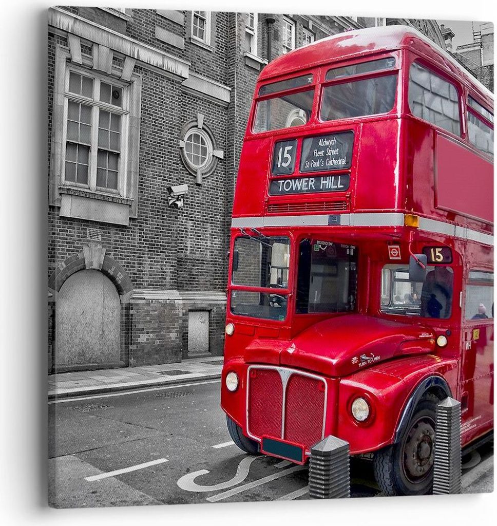 Bild auf Leinwand - Leinwandbild - Bus Denkmal London Produktbild 