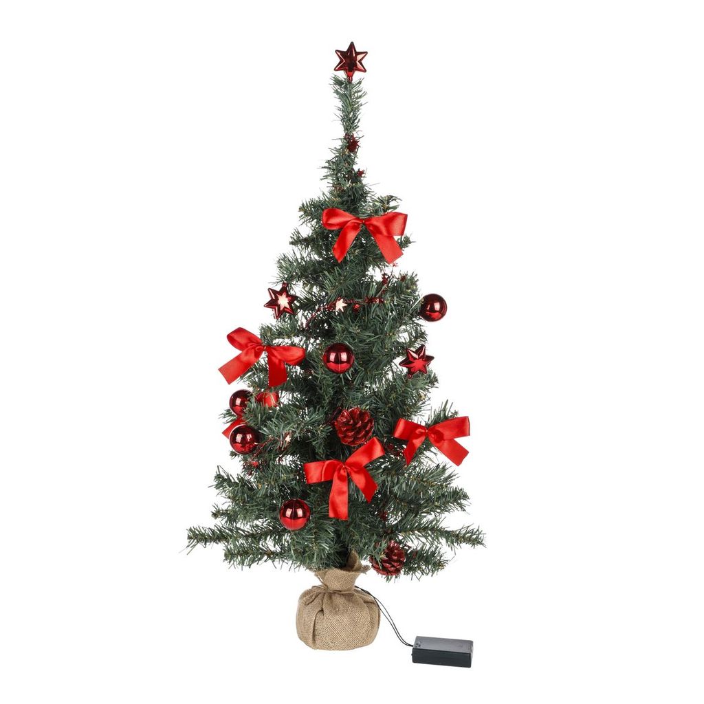 LED Deko Tannenbaum mit 20 LED´s Weihnachtsbaum Weihnachtsdeko 39 cm Batterie 