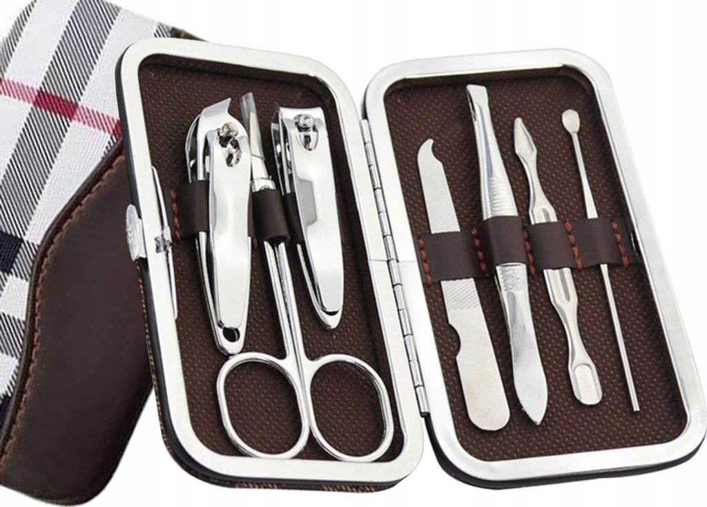 7 Teiliges NAGELSET MANIKÜRE PEDIKÜRE ETUI NAGELKNIPSER