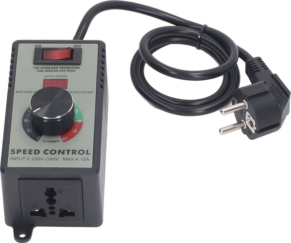 AC Motor Speed Controller Electric Fan Variable Speed Controller With 10A Universal Socket 4000W