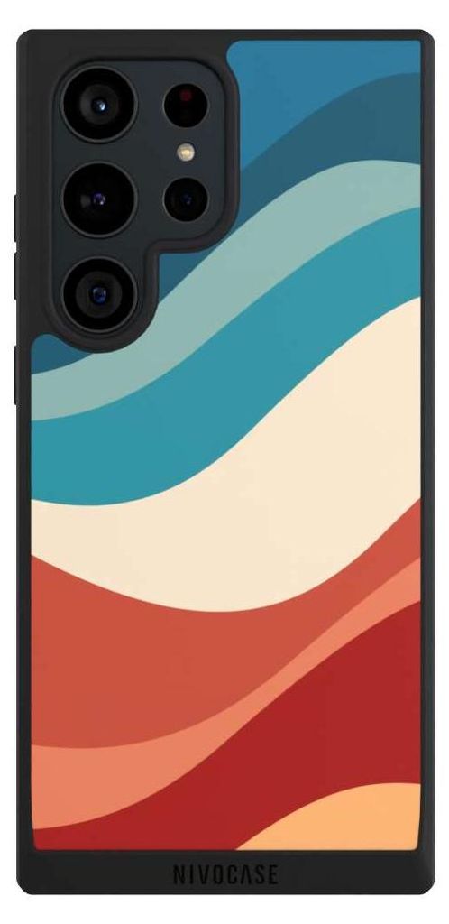 NIVOCASE Handyhülle für Samsung Galaxy S23 Ultra Hülle NIVOpure Case Schwarz Farbe Farbverlauf Welle