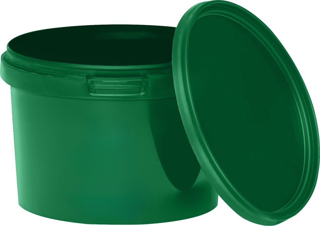 BenBow Eimer mit Deckel 0,5L x20 Grün - lebensmittelecht, stabil, luftdicht, auslaufsicher, geruchsneutral - Plastikeimer mit Henkel - leer