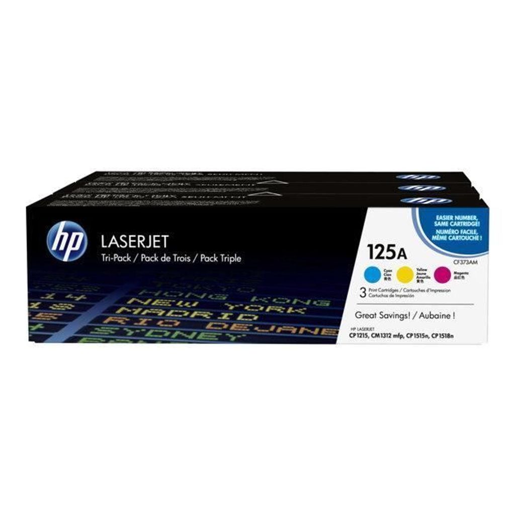 HP 125A Tonerpatronen Multipack, Cyan, Gelb, Magenta, Original, 3er Pack, Color LaserJet CM1312, CP1215, CP1515