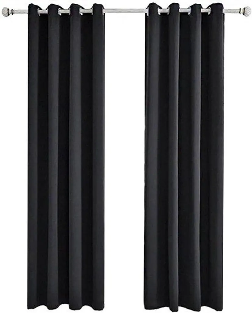 Rideaux Occultants Noirs 132x241 cm - Lot de 2 Panneaux Isolants Thermiques