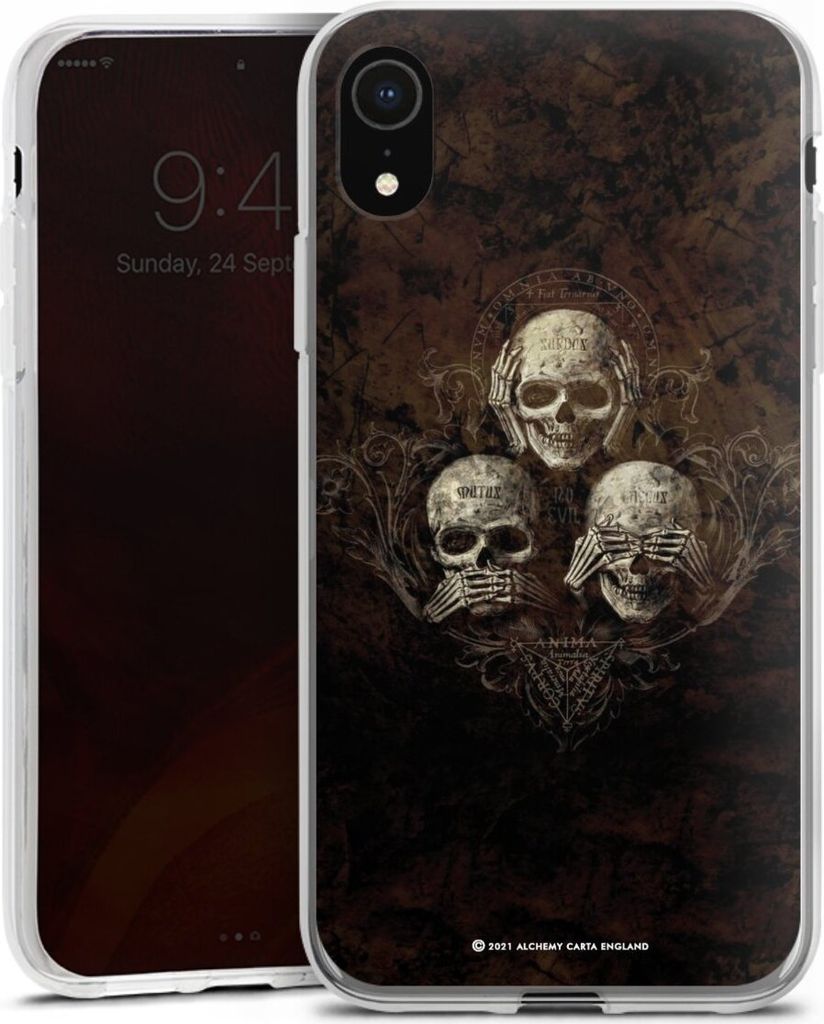 DeinDesign Handyhülle für Apple iPhone Xr Silikon Hülle Case Smartphone Schutzhülle Art Gothic Totenköpfe