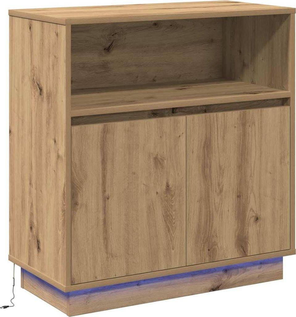 Möbel LED-Sideboard/Highboard - elegante Design - Mehrzweckschrank - Artisan-Eiche 71 x 34,5 x 75 cm Holzwerkstoff - Kommoden CLORIS8090974