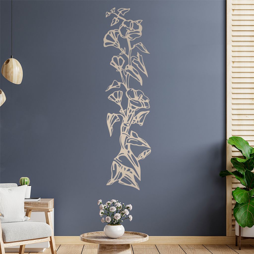 Blumen - Ranken Wandtattoo in 6 Größen - Wandaufkleber Wall Sticker - Dekoration, Küche, Wohnzimmer, Schlafzimmer, Badezimmer