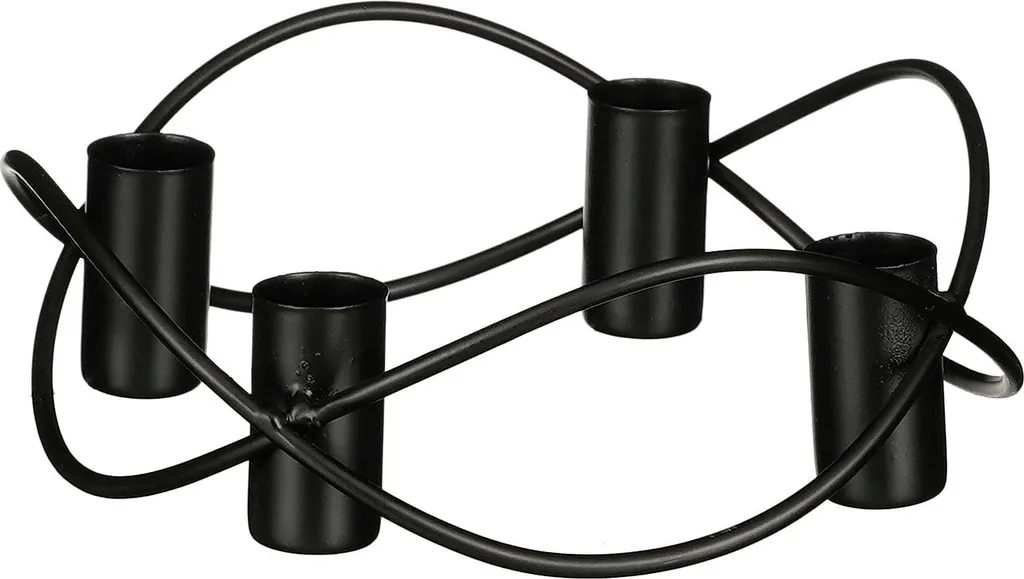 Kandelaar Noir Décoration - Bougeoir Élégant pour 4 Bougies de 17cm