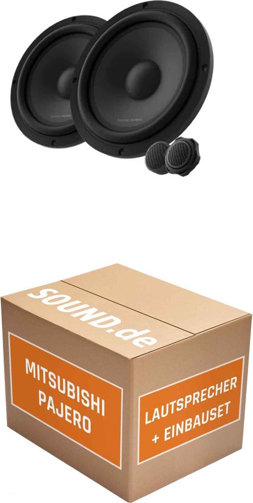 Lautsprecher Boxen Einbaupaket vorne Harman Kardon FLOW 601CFS passend für Mitsubishi Pajero V90 | 2x Tief-Mitteltöner 360W MAX