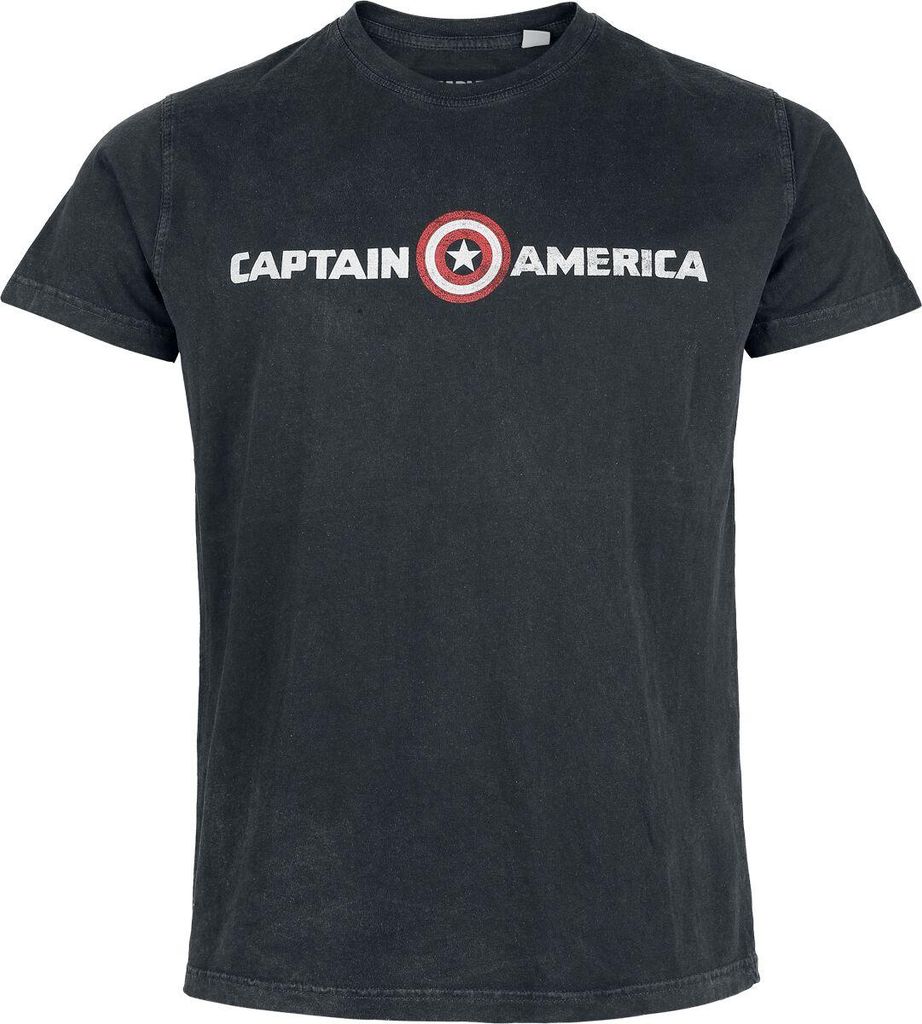 Captain America T-Shirt Herren Captain Logo schwarz 4XL
