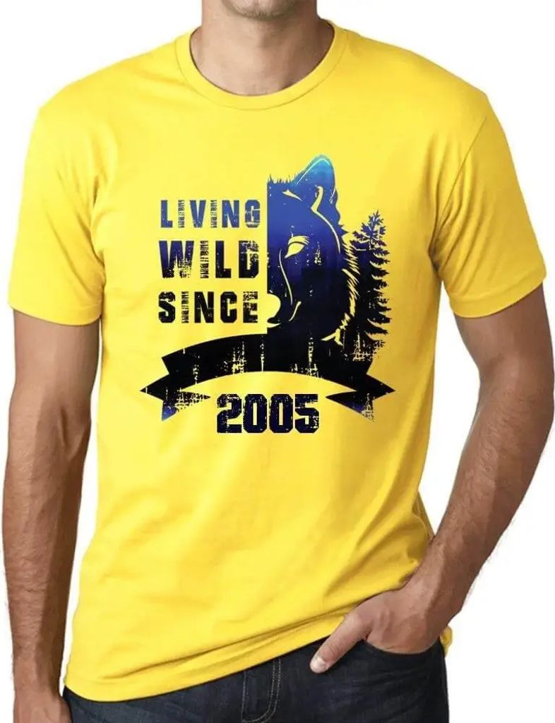 Herren Grafik T-Shirt Wildes Leben seit 2005 – Living Wild Since 2005 – Geschenk 19. Geburtstag Jahrestag 19 Jahre Jubiläum 19 Jährige Mann J...