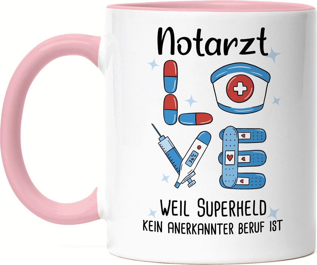 Ich Bin Notarzt Weil Superheld Kein Anerkannter Job Ist Tasse Rosa Geschenk Danke Sagen