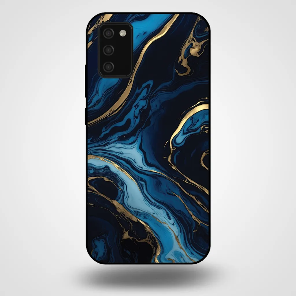 Custodia Samsung Galaxy A02s Marmo Oro Blu Smartphonica | Cover TPU