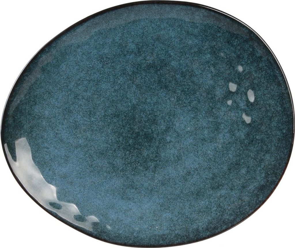 6 Teller Platte 27,5 cm Galet Blau - Au Grès Du Temps - Produktbild 