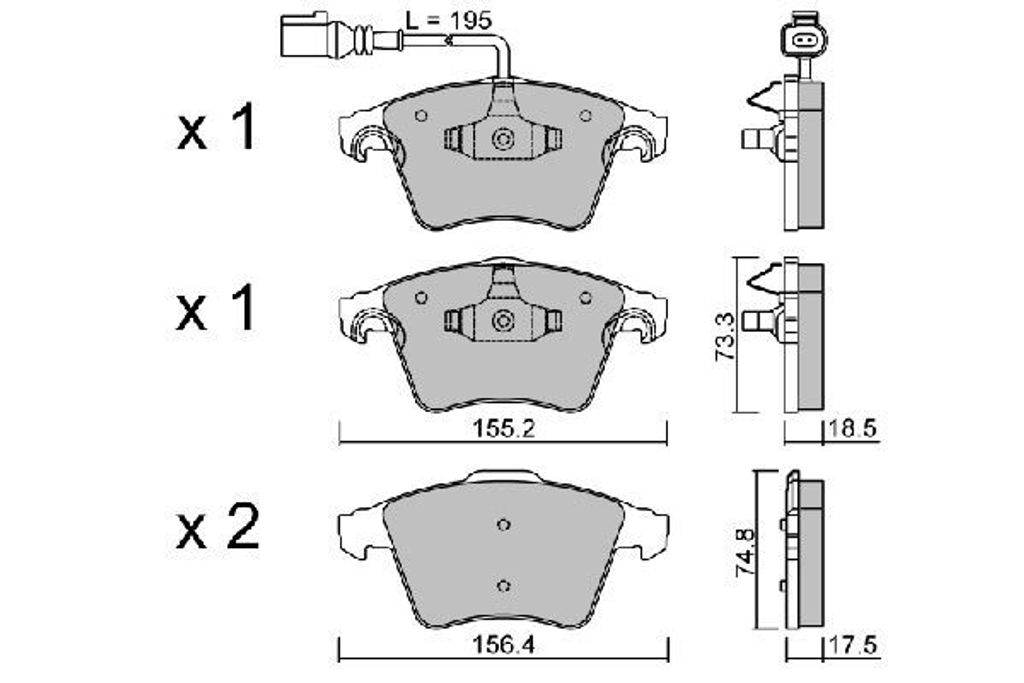 AISIN Bremsbeläge Satz Vorne Bremsklötze für VW Transporter V Bus (7HB, 7HJ, 7EB, 7EJ, 7EF, 7EG, 7HF, 7EC) BPVW-1004