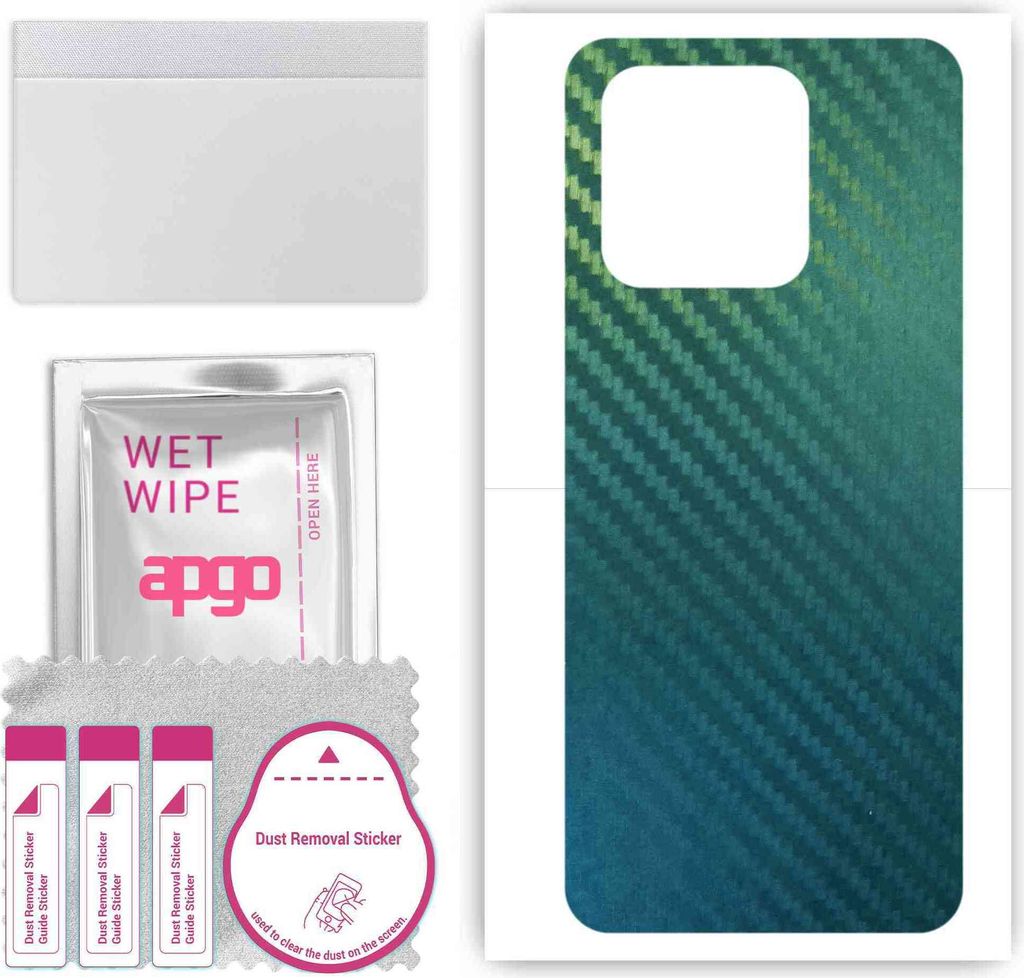 apgo Rückseite Schutzfolie, Skin, kompatibel mit Xiaomi Redmi 10C, Hinten Displayschutzfolie aus Vinylfolie, kratzfest, einfache Montage - Kohlens...