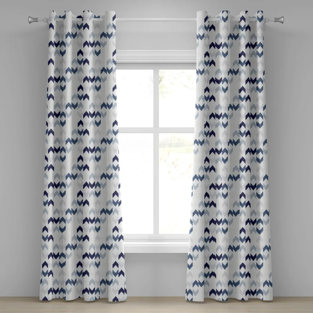 Tende Moderne ABAKUHAUS Zigzag Blu e Viola - Look 3D 280x245