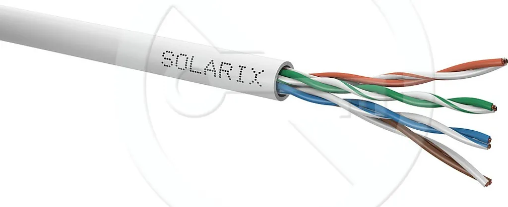 Câble réseau Solarix CAT5E UTP Eca gris PVC 100m haute performance SXKD