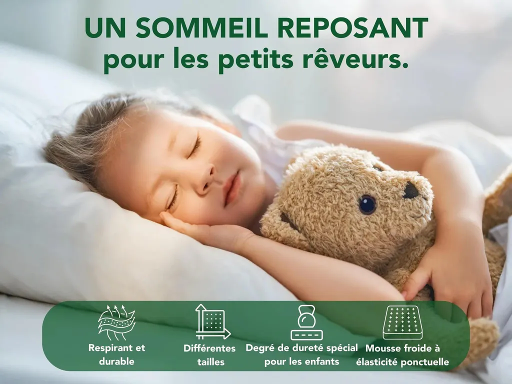 Matelas pour adolescent 140x200 ergonomique - Qualité DREAMSTAR Junior