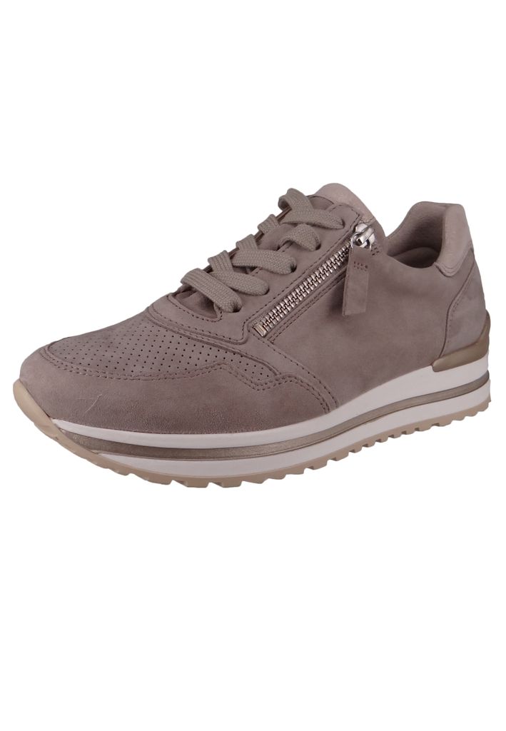 Gabor Low Sneaker Damen Rauleder Taupe Größe: 9