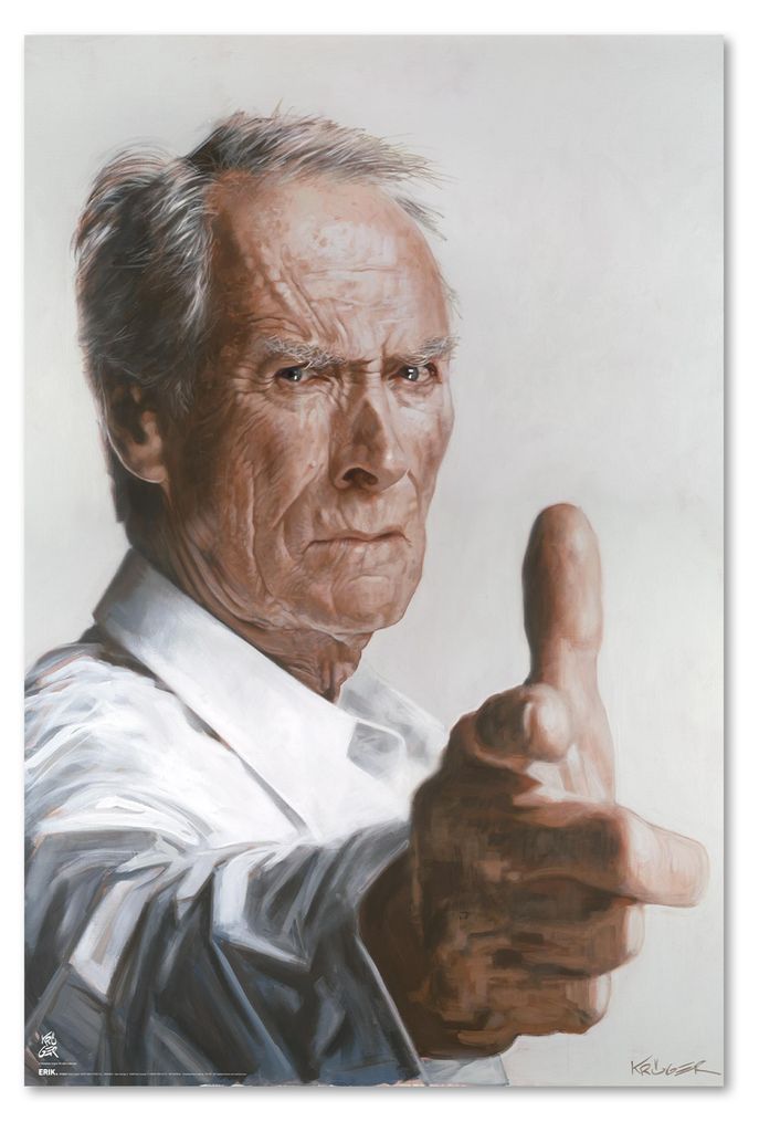 Clint Eastwood Poster Sebastian Krüger Karikatur 61 x 91,5 cm