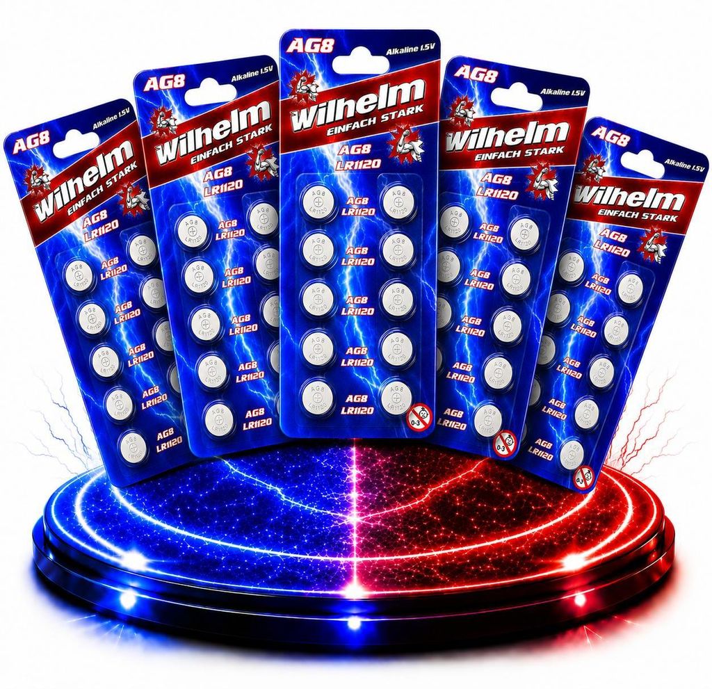 50 x AG8 LR1120 LR55 391 1,5V Batterie Knopfzelle Alkaline 11,5 x 2,1mm