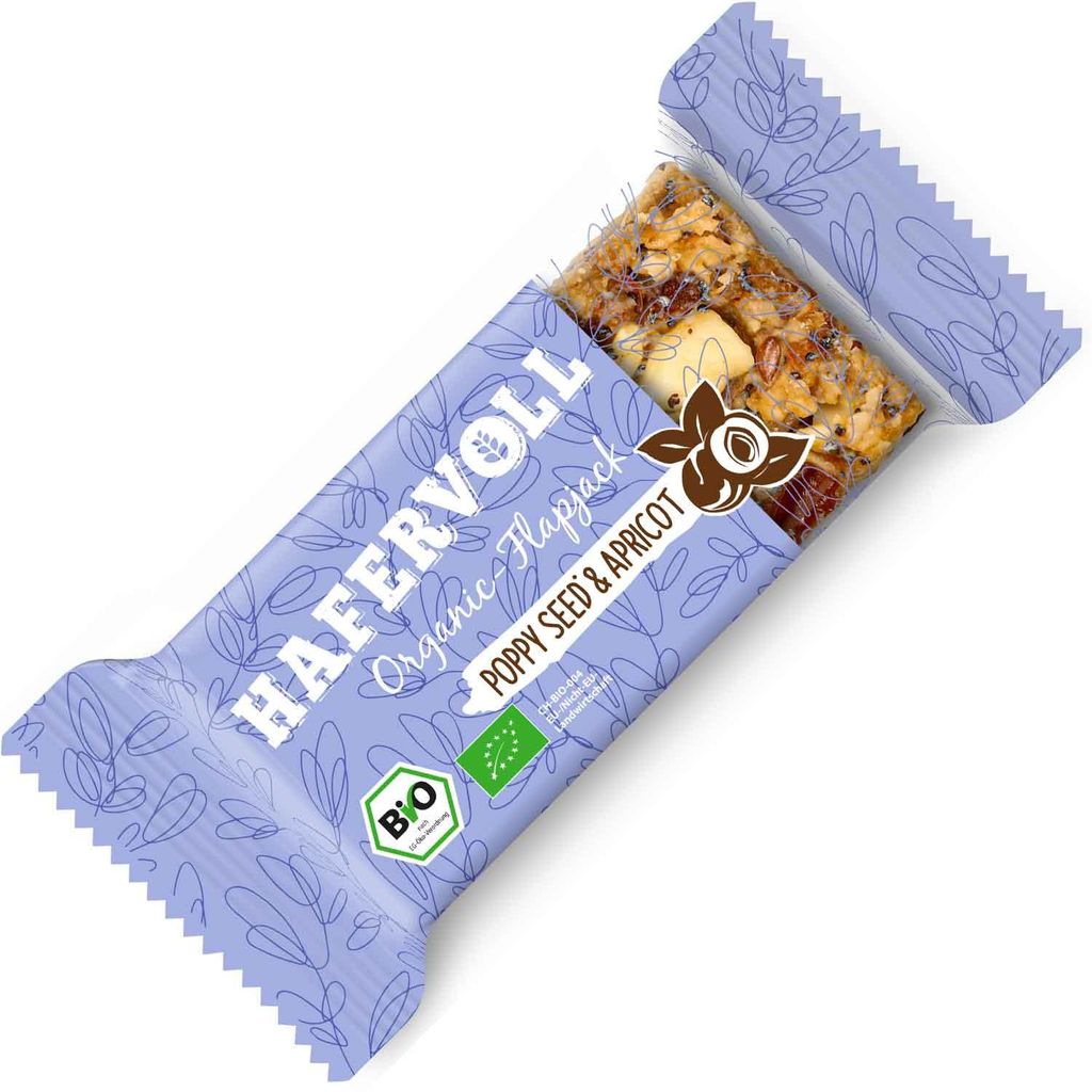 Hafervoll Organic-Flapjack Poppy Seed & Apricot 60g Produktbild 