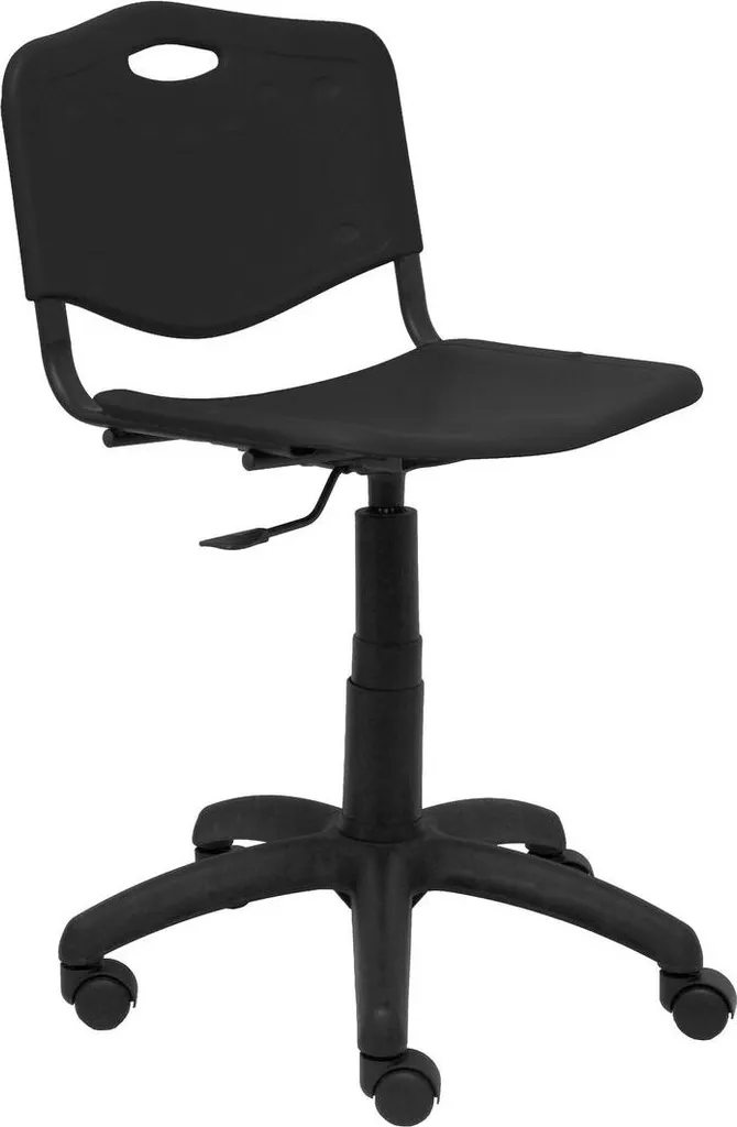 Chaise pivotante Robledo noire en métal et tissu haute densité de 85cm