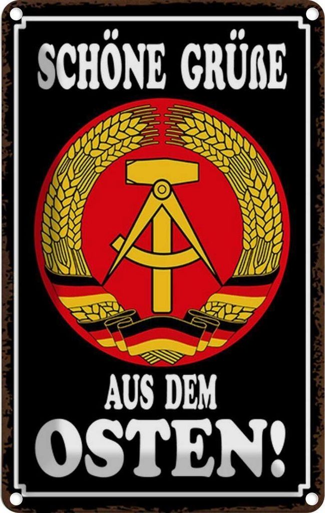 vianmo Blechschild 18x12 cm schöne Grüße aus dem Osten Deutschland