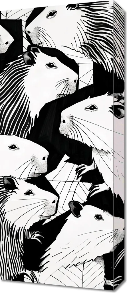 Tableau Marmottes pour Déco Chalet et Salon - Format Panorama 30x70 cm
