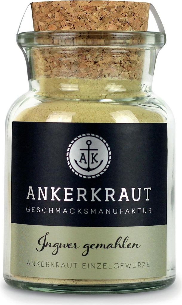 Ingwer, gemahlen, 65g im Korkenglas